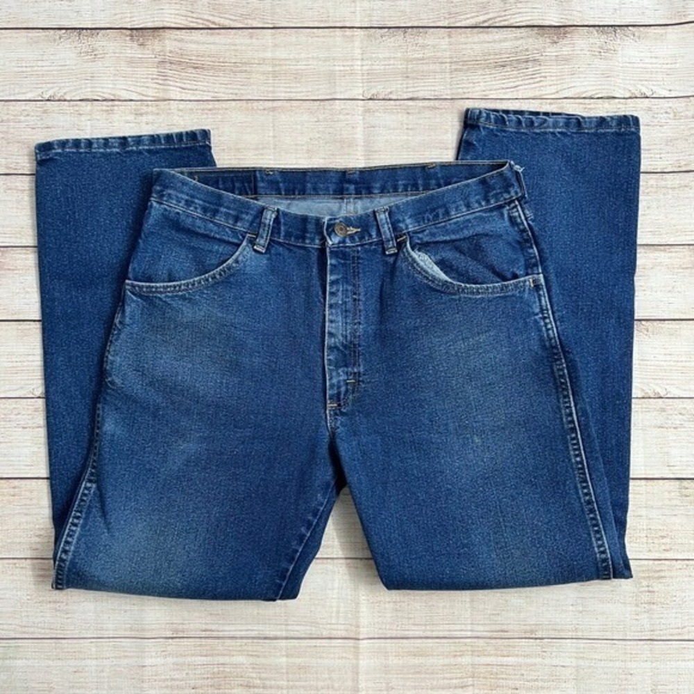 Wrangler Regular Fit  Mens‎ 34x30 Blue Denim Straight Leg Classic Workwear Pants